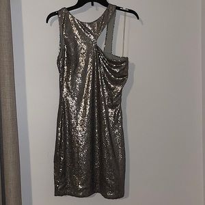 Cute sequined dress, unique neck line